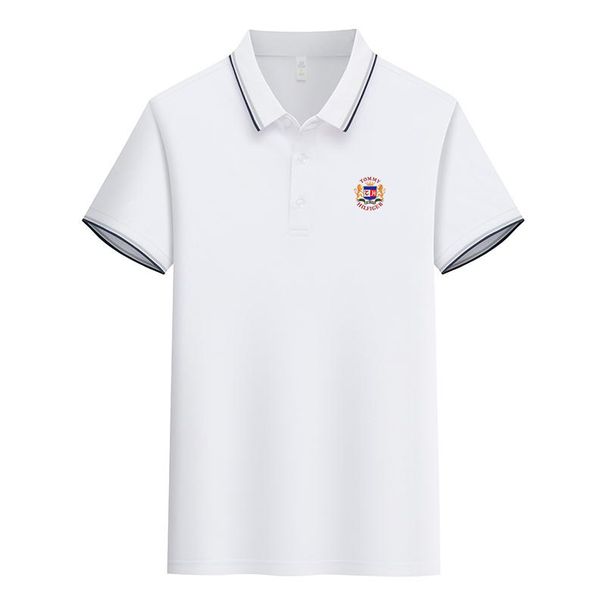 TO-MMY Casual Fashion Brand Polo Shirt Regular Style Fully Embroidered Crown Lion Pattern Logo Letter Brand Pattern Polo Shirt_viptrois.com