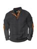 Unbeatable Quality Trendy Fashion New Jacquard Buckle Henley Spring And Autumn Long Sleeve Embroidered Hoodie With Patchwork_viptrois.com