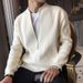 Autumn And Winter 2021 New Thick Sweater Men's Outerwear V-neck Knitted Cardigan Wearing Handsome Trendy Top_viptrois.com