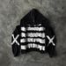 Men's Clothing Full Zipper Split Design Heavyweight Unisex Printed Hooded Sweatshirt_viptrois.com
