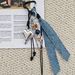 Bag Pendant Silver Heart-shaped Creative Denim Woven Rope Pendant_viptrois.com