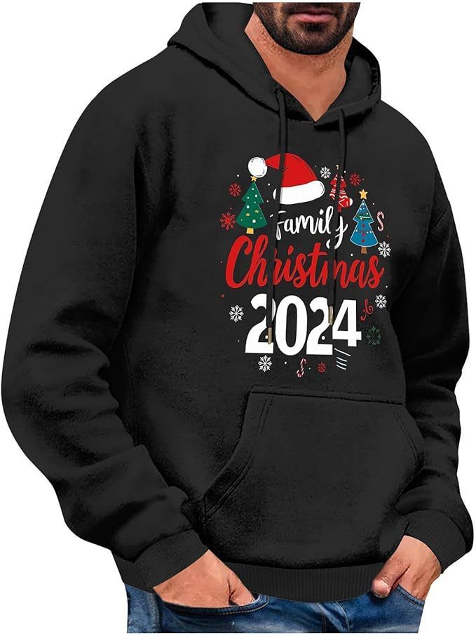 Pure 2024 Christmas One Piece Hoodie Men's Cartoon Holiday Hip Hop Long Sleeve Hooded Sweatshirt_viptrois.com