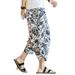 Man's Summer New Beach Pants National Style Floral Thin Section Cotton and Linen Cropped Pants m_viptrois.com