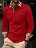 Spring Men's Long Sleeve Polo Shirt Cuff Casual Top Lapel Clothing European Size S-3XL_viptrois.com