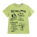 Men's Clothing Hottie Green Straight Shoulder Short Sleeves Female Summer Fun Letter Print Slim Fit T Shirt Slim Round Neck Top Ins_viptrois.com