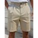 Men's Solid Color Casual Five-Point Pants Slim Fit Straight Leg Business Golf Sports Shorts Summer_viptrois.com