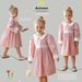 Mother & Kids French rattan flower embroidery doll collar girl dress 2024 autumn style contrast color pure cotton sweet princess dress long sleeve_viptrois.com