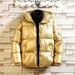 New Hooded Down Cotton-padded Jacket, Thickened Winter Cotton-padded Jacket, Fashionable And Trendy Men's Warm Shiny Cotton-padded Jacket_viptrois.com