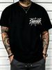 100% Cotton Men Crew Neck Tee Graffiti Style "BlabaNik" Text Print Short Sleeve Casual Daily Top_viptrois.com