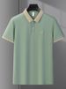 Men's Short Sleeve Polo Shirt Summer Light Business Casual Top Embroidered Lightweight Style For Young And_viptrois.com