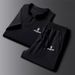 Men's Clothing Short Sleeved Ice Silk Linen Suit Men's Summer Large Size Loose Mid Sleeve T Shirt Cotton And Linen Dad Two Piece Suit_viptrois.com