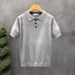 Men's Summer Breathable Hollow out Collar Short Sleeve Polo Shirt Solid Color High End Knitwear for Commuting And Casual Wear_viptrois.com