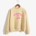 2022 New Strawberry Milk Text Print Simple Harajuku Hoodie Long Sleeve Mid-Neck Sweatshirt_viptrois.com