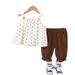 2025 Girls' Baby New Summer Casual Simple Strap Skirt Short Sleeve Fashion Two Piece Set_viptrois.com