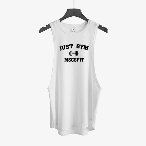 Summer Fitness Vest Sleeveless Split Sports T-shirt Running Training American Basketball Training Clothes Crew Neck Top_viptrois.com