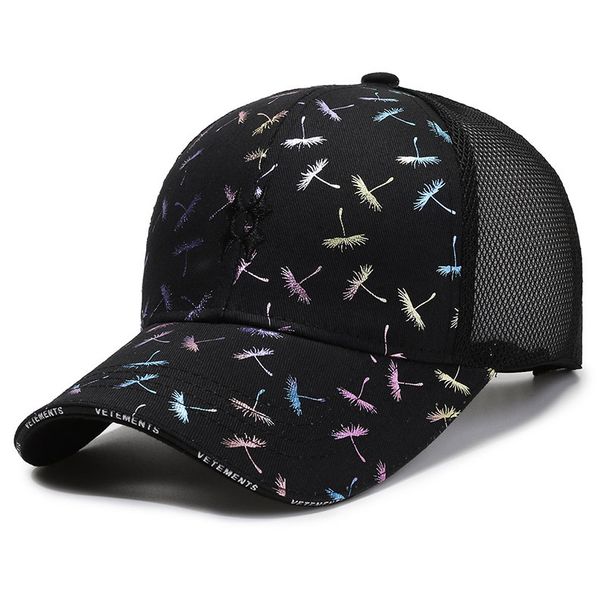 Women's Hats Fashion Duckbill Cap Colorful Letter Heat Transfer Sunshade Breathable Mesh Hat Sun Hat Casual Baseball Cap_viptrois.com