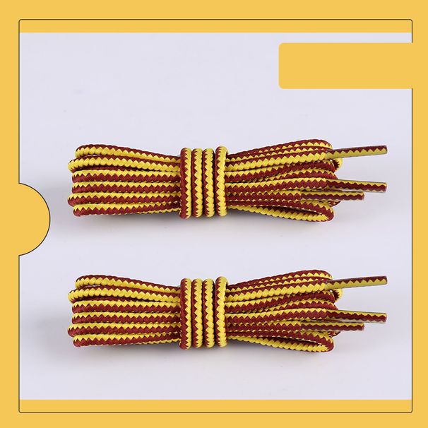 Shoe Accessories 3MM fine two color woven yellow boots Martin boots kick resistant yellow brown round shoelace rope a pair_viptrois.com