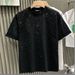 2025 Summer European Fashion Trendy Brand Light Luxury Men's Short Internet Celebrity Niche Hot Diamond High-end Round Neck Half_viptrois.com