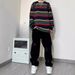 Men's Streetwear Drawstring Jeans – Relaxed Fit Hip-Hop Trousers With Urban Edge_viptrois.com