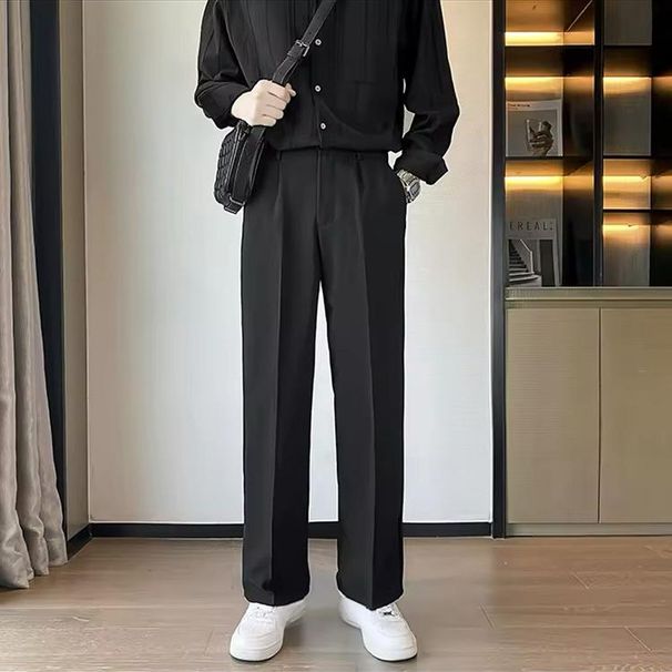 Men's Clothing Vintage American Style Men's Casual Pants - Relaxed Fit, Comfortable & Stylish For Everyday Wear (Black, White, Dark Gray, Beige)_viptrois.com