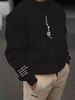 Men's Loose Casual Fashionable Letter Print Round Neck Long Sleeved Sweatshirt Suitable For Autumn And Winter Wear_viptrois.com
