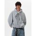 Men's Clothing Retro Strap Design Hooded Sweatshirt Loose Casual Cleanfit Hoodie Cardigan Jacket Top_viptrois.com
