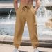 Heavyweight Fleece-Lined Cargo Pants – Multi-Pocket Drawstring Joggers For Men (Black/Army Green/Tan, S-XXXL)_viptrois.com