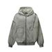 Wasteland Tie-Dye Vintage Dirty Hooded Cardigan Sweatshirt Loose Design Sense Rivet Decoration Spring Autumn Men's_viptrois.com