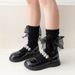 Kid's Clothing Girls' mid tube socks spring and autumn thin children's over the knee bow stockings little girls half calf pile socks_viptrois.com
