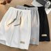 Men's Summer Waffle Shorts Loose Fit Mid Waist Large Size Fashion Sports Casual Pants In Black Gray White_viptrois.com