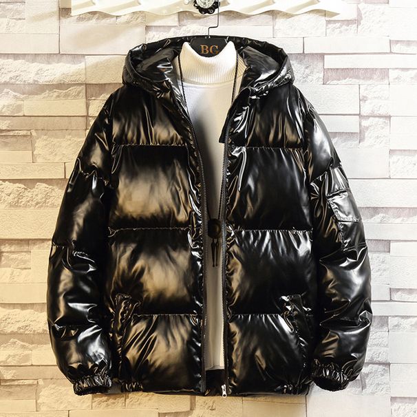 Padded-on Men's New Thickened Winter Bread Clothes Large Size Glossy Cotton-padded Jacket Velvet Cotton-padded Clothes_viptrois.com