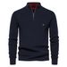 Man's Clothing Men's Sweater Men's Long Sleeve Zipper Stand Collar Solid Color Casual Men's Wear_viptrois.com