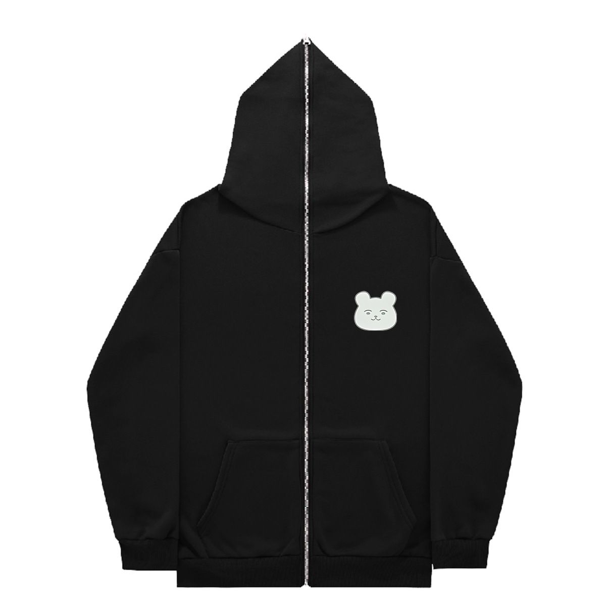 Hoodie Sweatshirt Gothic High Street Full Zipper Oversized Unisex Streetwear Y2 Jacket_viptrois.com
