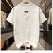 2025 Men's Summer Short Sleeve New T-Shirt Fashion Letter Smudge Top Crew Neck Versatile Half Sleeve T-Shirt_viptrois.com