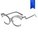 Women's Eyeglasses Folding Curved Leg Cat Eye Large Frame Hollow Flat Glasses New Metal Glasses Frame Ins Concave Shape Anti Blue Light_viptrois.com