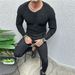 Autumn And Winter Solid Color Simple Slim Long Sleeved Round Neck Pullover Sweater Men Wholesale_viptrois.com