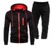 Men's Clothing Cardigan Zipper Hooded Sweatshirt Suit Digital Casual Sports Solid Color Men's Sweatshirt Sweatpants_viptrois.com