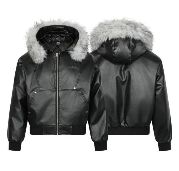 Men's Clothing 2025 New American Retro Leather Cotton Jacket Padded Jacket Removable Fur Collar Parker_viptrois.com