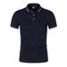 Cross-selling Solid-color Men's Polo Shirt, Large Size, Plain Fabric, Stand-up Collar T-shirt, Loose Short Sleeves_viptrois.com