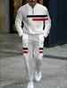 European And American Men's Hoodie Two-piece Set 3D Digital Half Zipper Casual Versatile Sportswear Autumn And Winter Set_viptrois.com