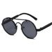 Punk Retro Round Frame Sunglasses - Exquisite Spring Temple Design Fashion Sunglasses For Women_viptrois.com
