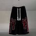 Men's Clothing Elastic Waist Straight Pants With Wide Legs Drawstring And Pearl Decoration Street Fashion Casual Pant_viptrois.com