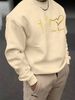 Men's Loose Casual Fashion FAITH HOPE LOVE Letter Pattern Printed Round Neck Long Sleeved Sweatshirt For Autumn And Winter_viptrois.com