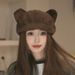 Suede Cat Ear Beret For Women, Multi-Wear, Face-Slimming Octagonal Hat, Fashionable And Elegant Newsboy Cap_viptrois.com