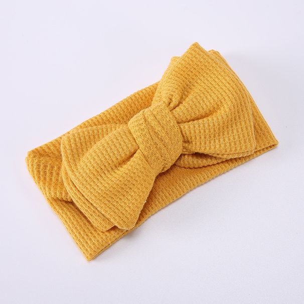 Infant And Toddler Oversized Bow Headband Children's Waffle Knitted Knotted Headband Fontanelle Protection Hair Ornament Head Flower_viptrois.com