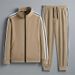 Men's Sportswear Two-Piece Set - Lightweight Comfortable Running Tracksuit For Casual & Active Lifestyle (Black, Grey, Camel)_viptrois.com