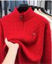 Men's Half-Zip Stand Collar Knit Sweater – Lightweight Urban Pullover With Embroidery (M-XXXL, Relaxed Fit, Winter Casual)_viptrois.com