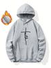 Men's Autumn/Winter Casual Fashion Loose Hooded Sweatshirt With Faith Print For Warmth, Long Sleeve Pullover_viptrois.com