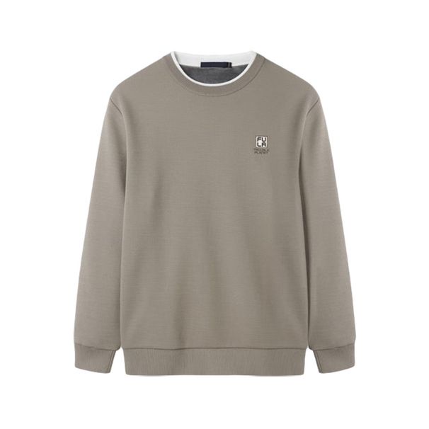 Brand Clothing Autumn Winter New Men's Color-Block Round Neck Fashion Fleece-Lined Warm Knit Sweater Z4Y092_viptrois.com