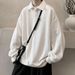 "Men's Heavyweight Solid Color Hooded Sweatshirt - Oversized Casual Pullover For Autumn & Winter, Grey & Black Options"_viptrois.com